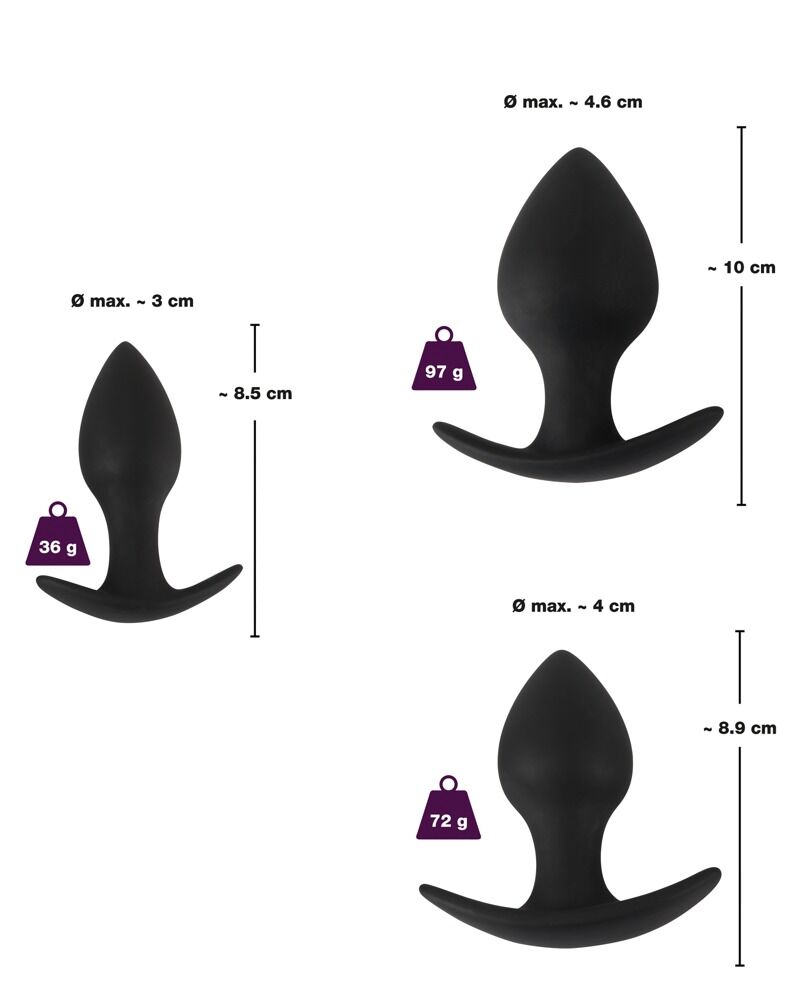 3-teiliges Analplug-Set