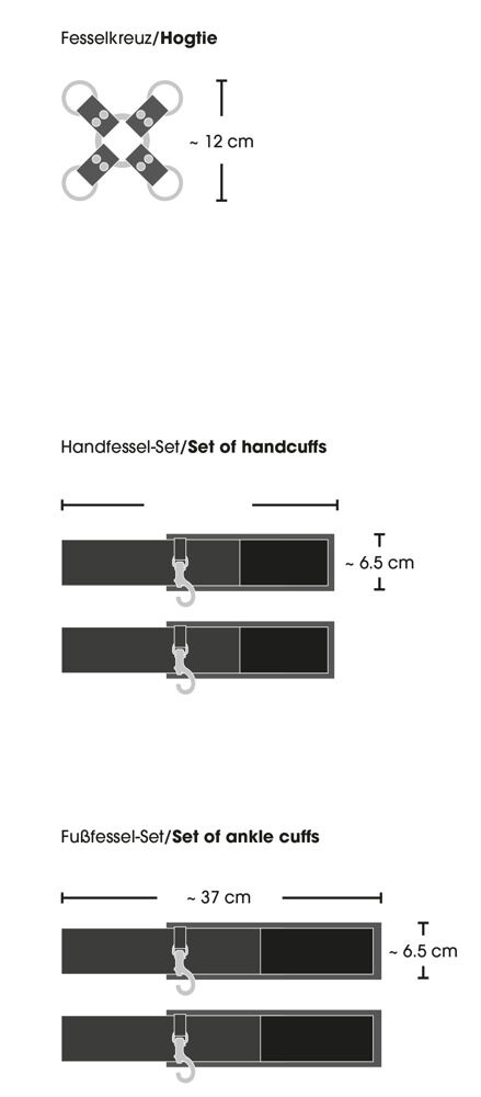 3-teiliges Fesselkreuz, mit Karabinern