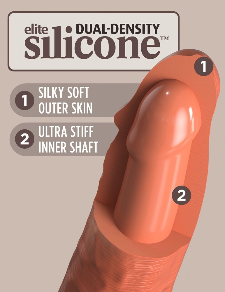 Naturdildo „6“ Dual Density Silicone Cock“ mit extra starkem Saugfuß