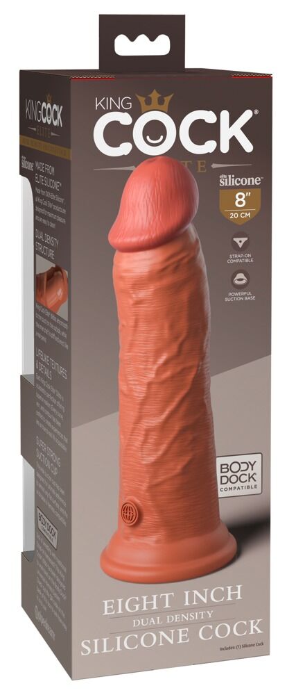 Naturdildo „8“ Dual Density Silicone Cock“ mit extra starkem Saugfuß