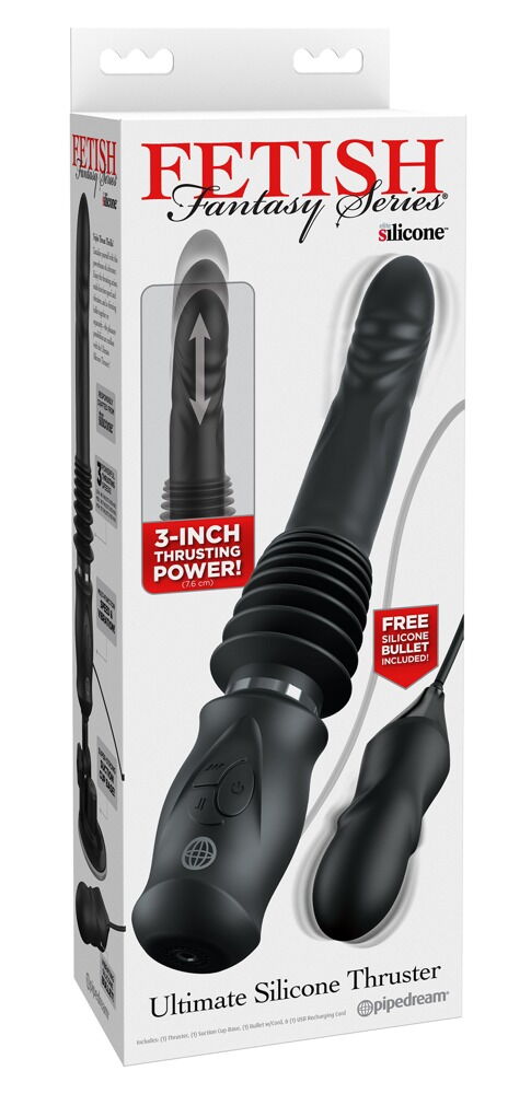 Stoßvibrator „Ultimate Silicone Thruster“ mit abnehmbarem Saugfuß