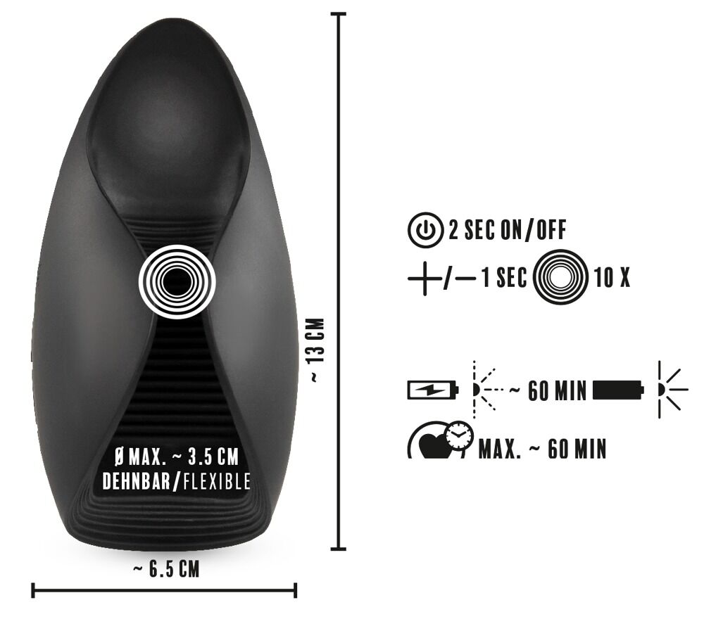 Masturbator „Vibrating Glans Masturbator“, 10 Vibrationsmodi