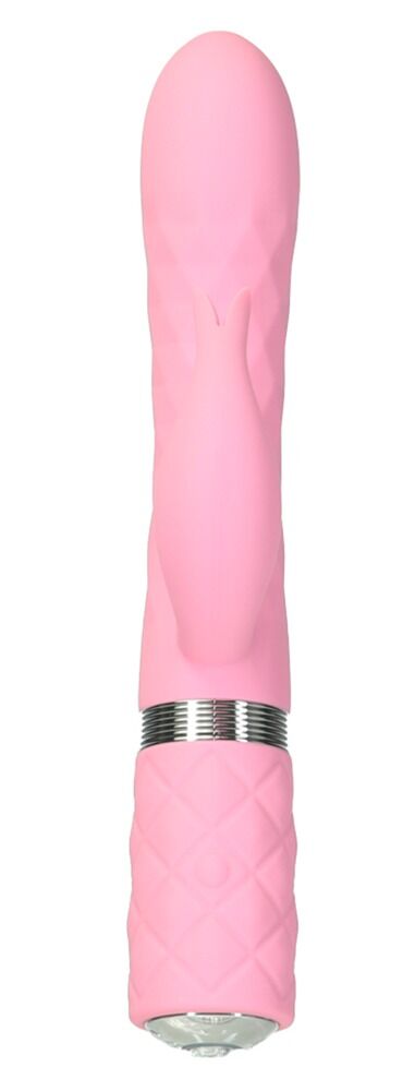 Rabbitvibrator „Lively“ mit stufenloser Vibration und Rotation, Swarovski-Kristall-Button