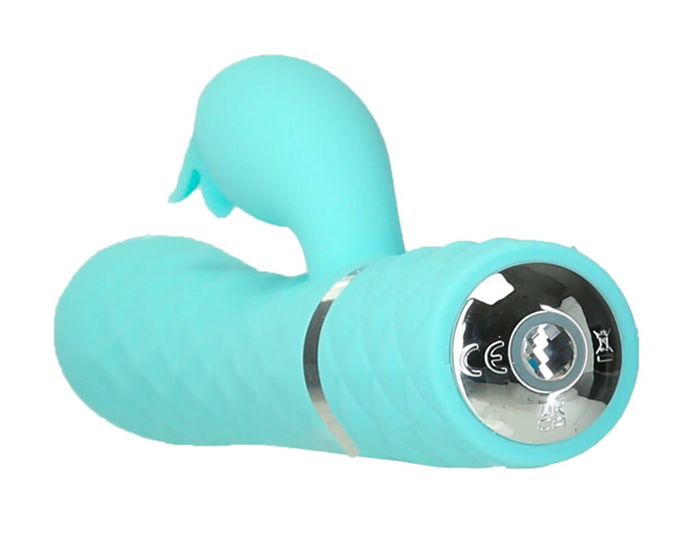 Rabbitvibrator „Lively“ mit stufenloser Vibration und Rotation, Swarovski-Kristall-Button