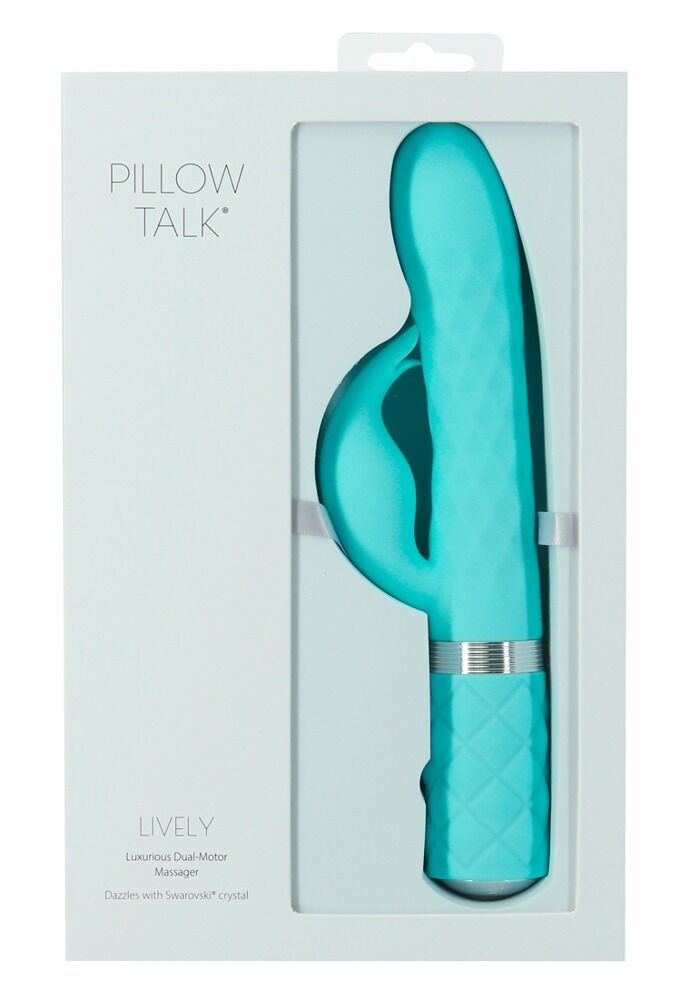 Rabbitvibrator „Lively“ mit stufenloser Vibration und Rotation, Swarovski-Kristall-Button