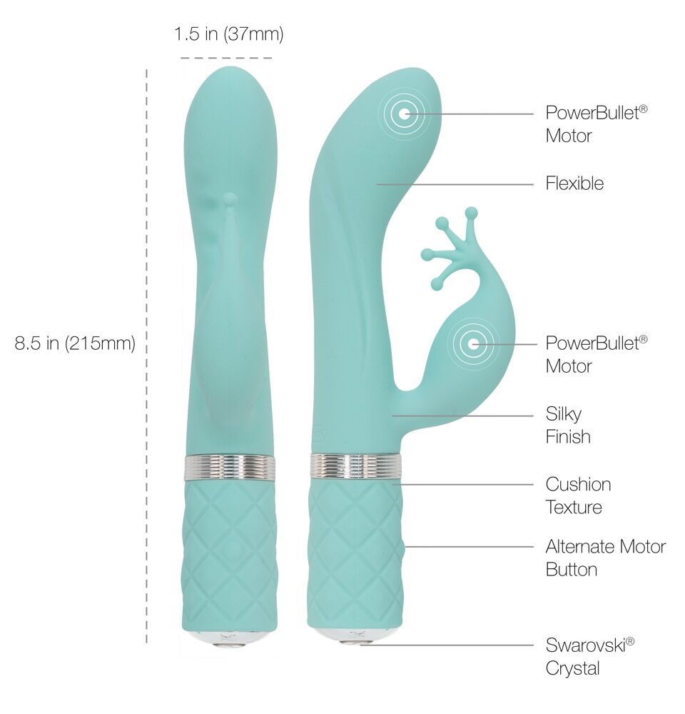 Rabbitvibrator „Kinky Luxurious Dual Massager“ mit Swarovski®-Kristall