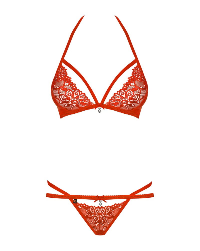 Dessous-Set aus roter Spitze