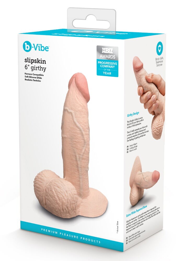 Naturdildo „slipskin girthy“ mit Saugfuß