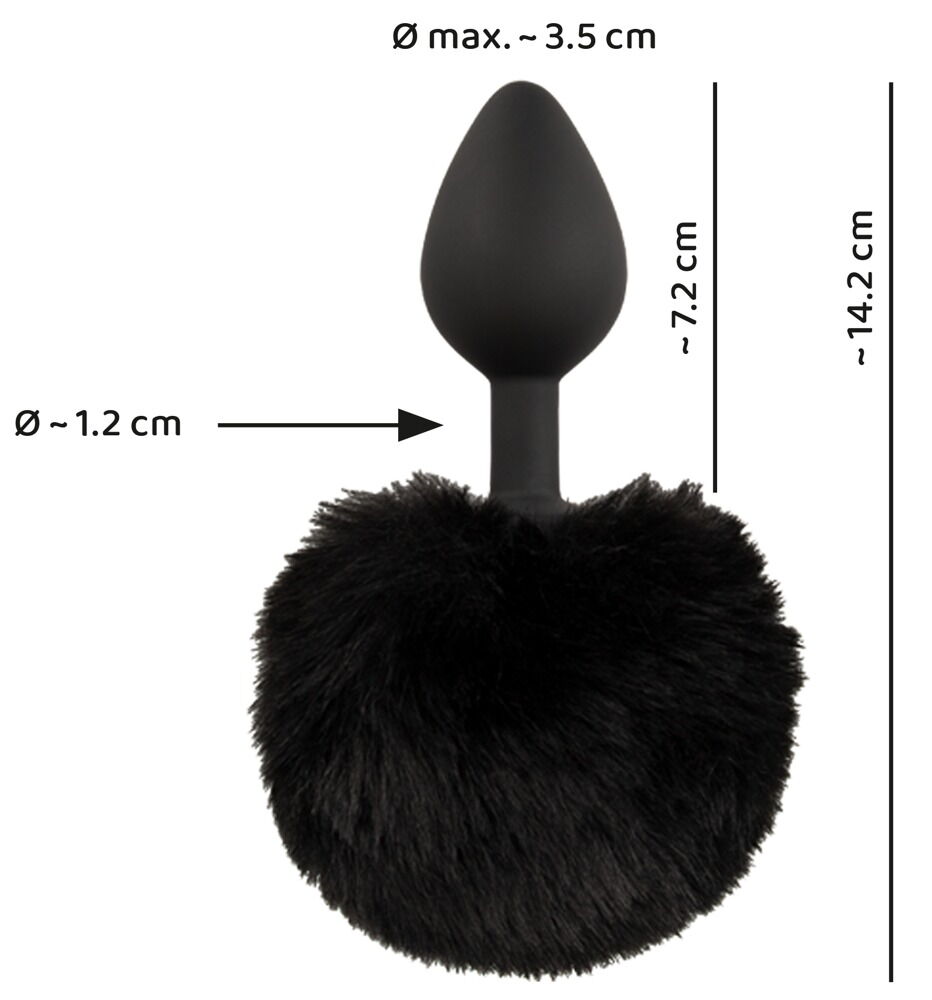 Analplug „fluffy tail size M“ mit Kunstfell-Puschel