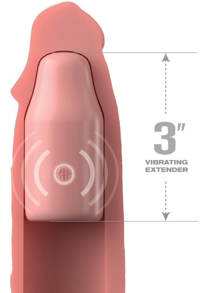 Vibro-Penishülle „3“ Vibrating Mega X-tension with Remote“ mit Fernbedienung