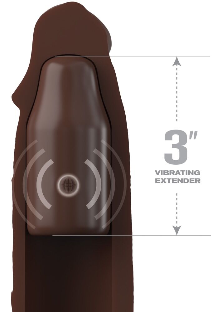 Vibro-Penishülle „3“ Vibrating Mega X-tension with Remote“ mit Fernbedienung