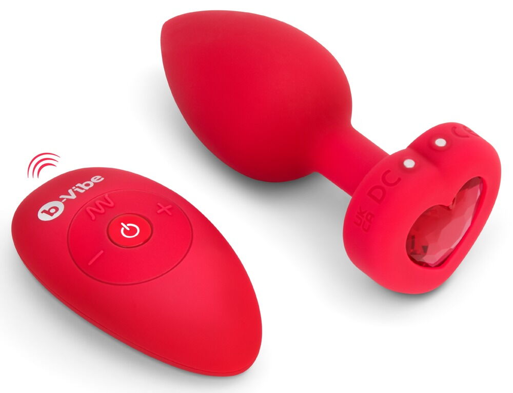 Vibro-Analplug „vibrating heart“ mit funkelndem Herz-Stopper