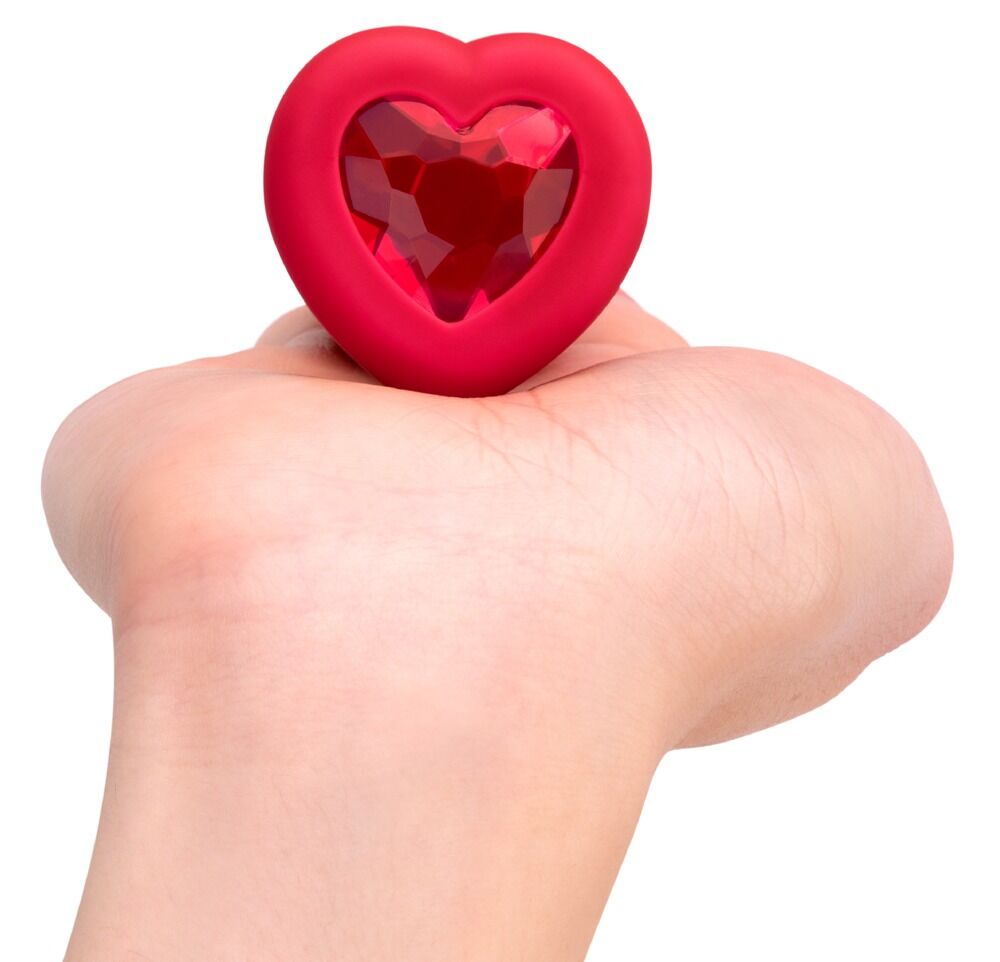 Vibro-Analplug „vibrating heart“ mit funkelndem Herz-Stopper