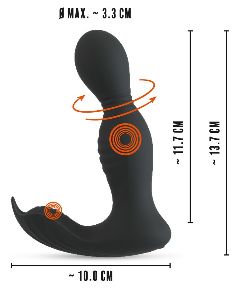 Analvibrator „RC Butt Plug with 2 Functions“ mit Rotation