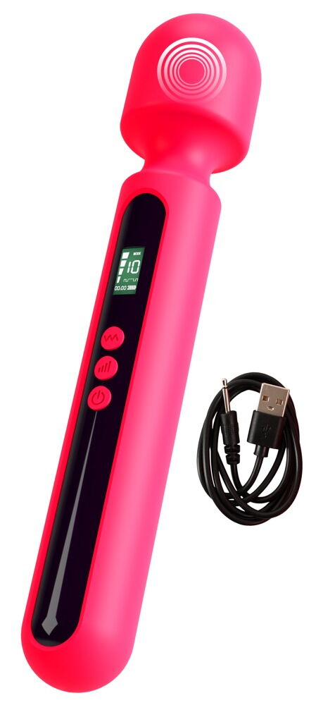 Massagestab „Pink Sunset Wand Vibrator“ mit Digital-Display