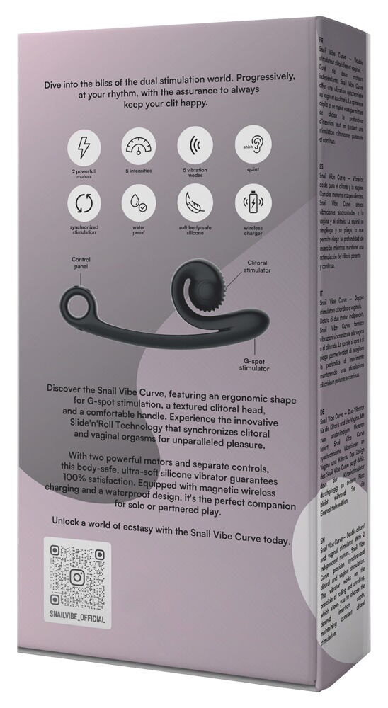 Vibrator „Snail Vibe Curve“ mit 2 Motoren für 600 Vibrations-Kombinationen