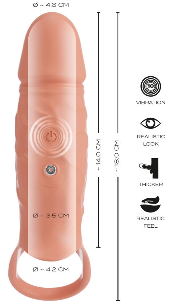 Penishülle „RealSleeve Close“ mit Vibration