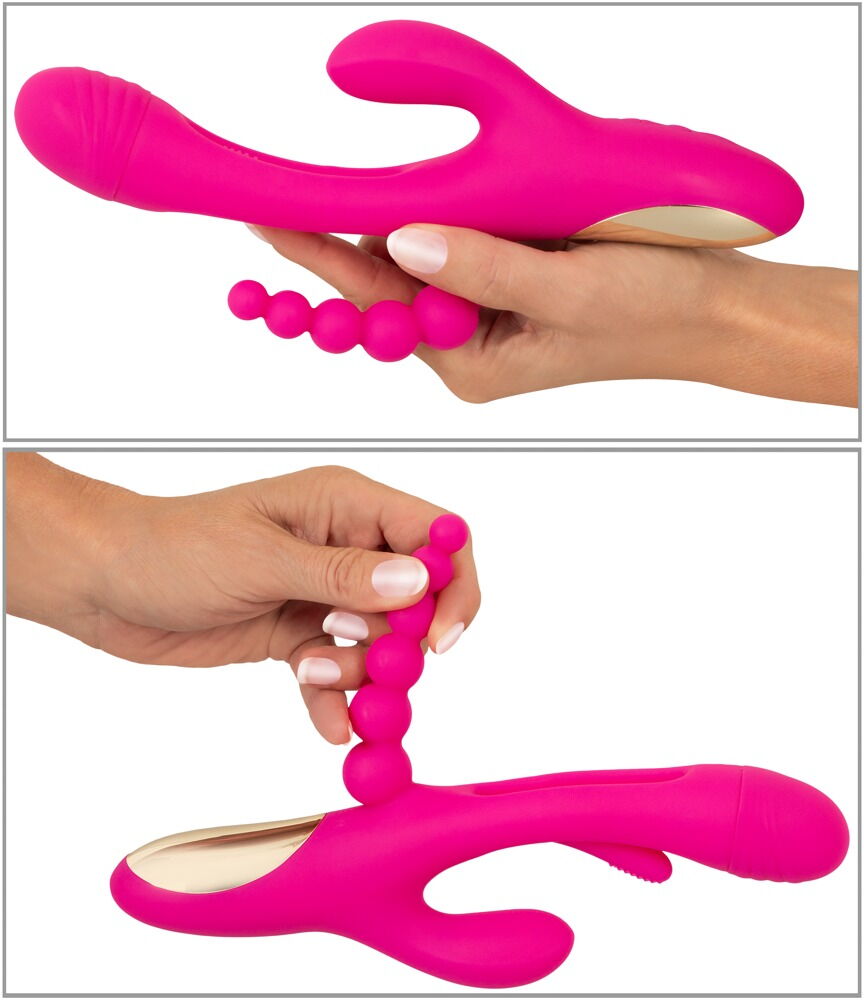 Rabbitvibrator „Triple Vibe With Flicking Tongue“ mit Anal-Stimulator